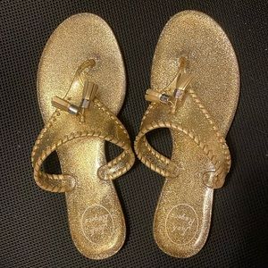 Jack Rogers Gold Jelly Flip Flops - Size 8